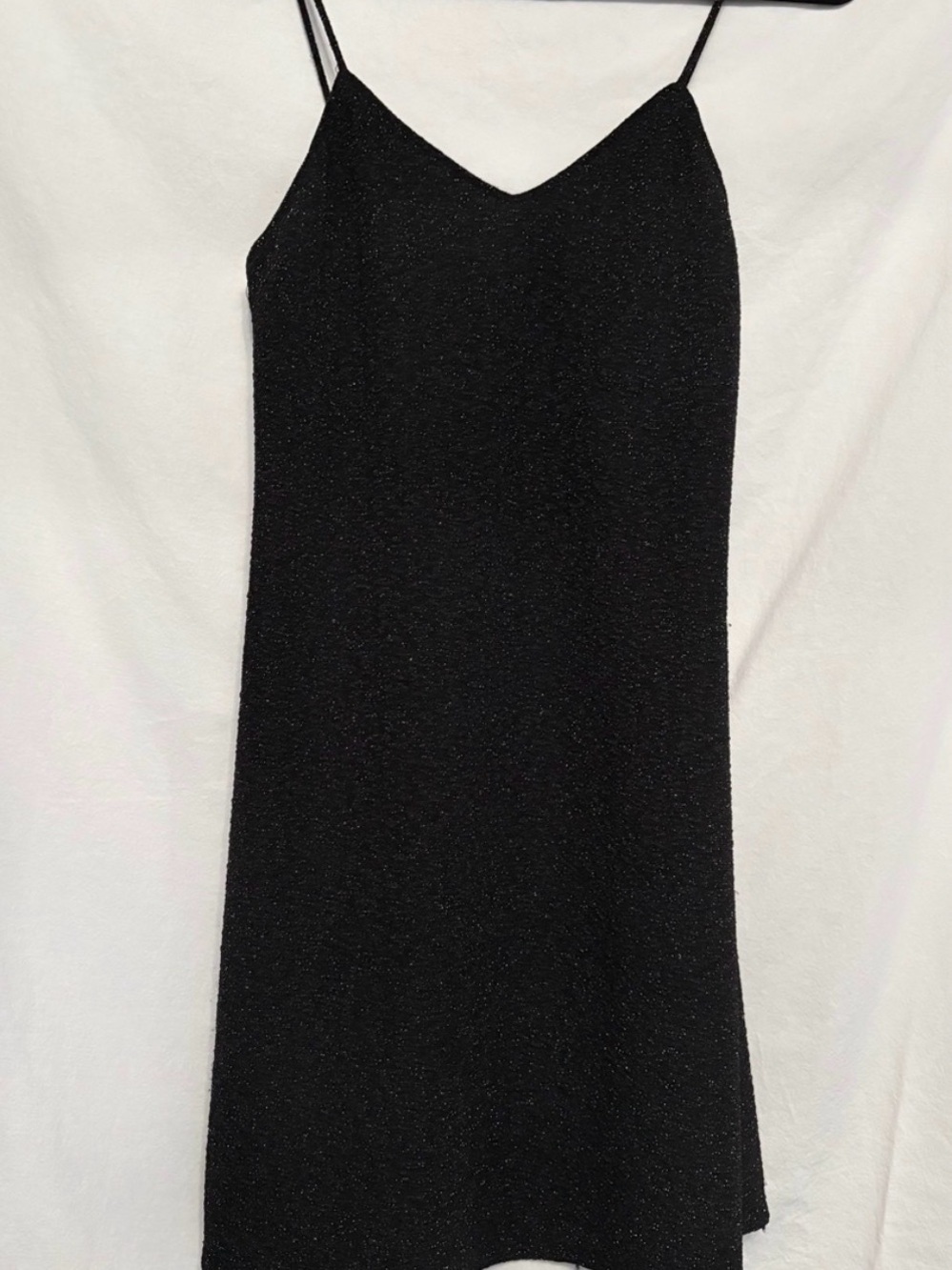 Angie Black Sparkle Mini Slip Dress
